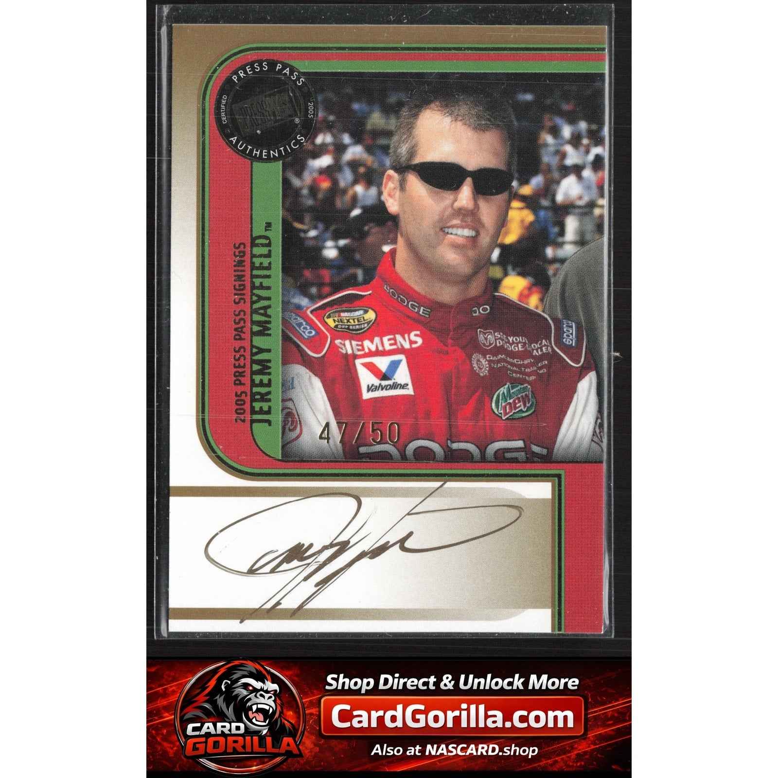 2005 Press Pass #NNO Jeremy Mayfield Signings Gold #/50