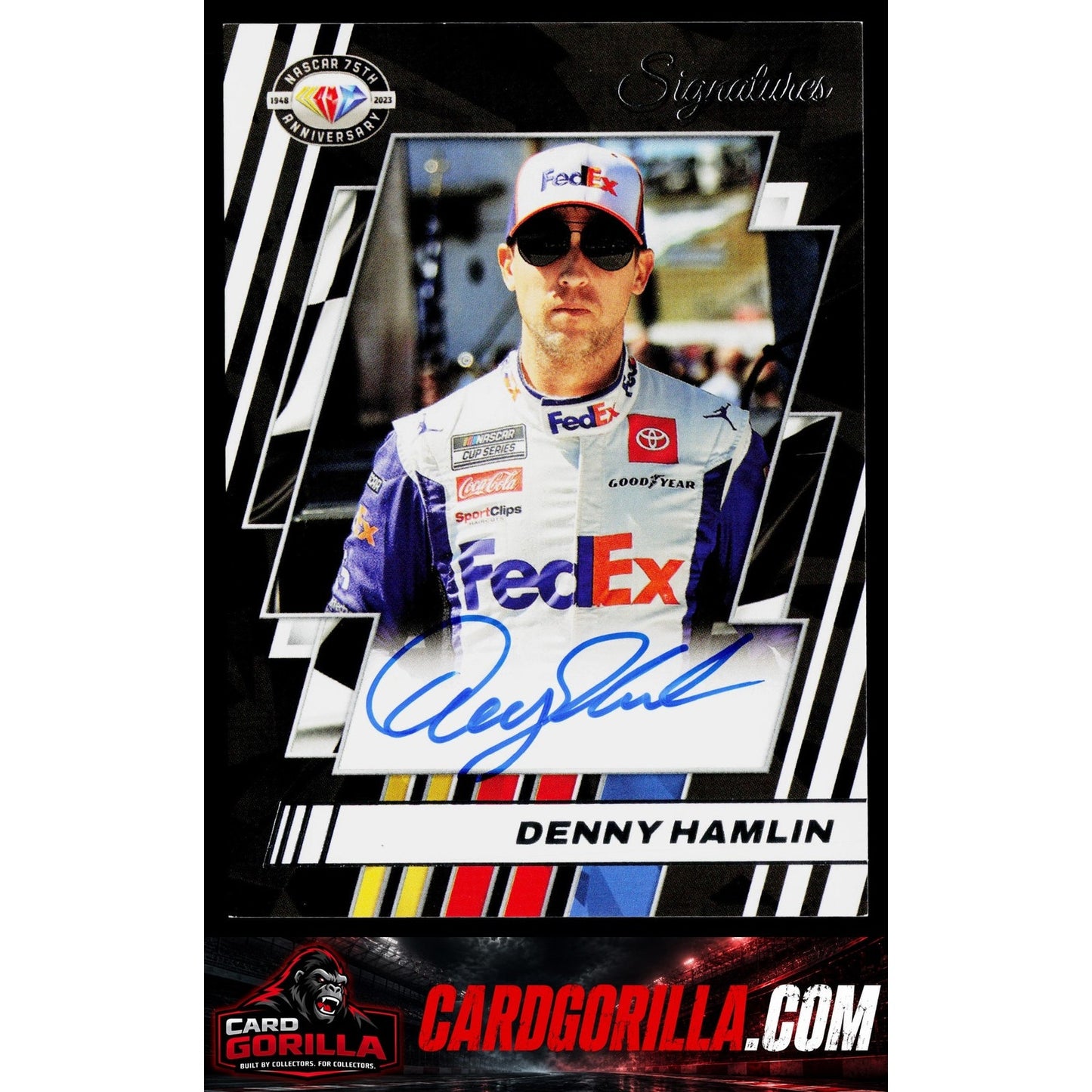 2023 Panini Prime #75-DH Denny Hamlin NASCAR 75th Anniversary Signatures