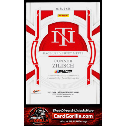 2025 Panini National Treasures Connor Zilisch Race Used Sheet Metal #/99