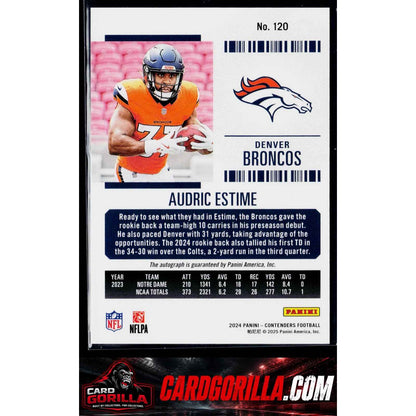 2024 Panini Contenders #120 Audric Estime Autograph RC