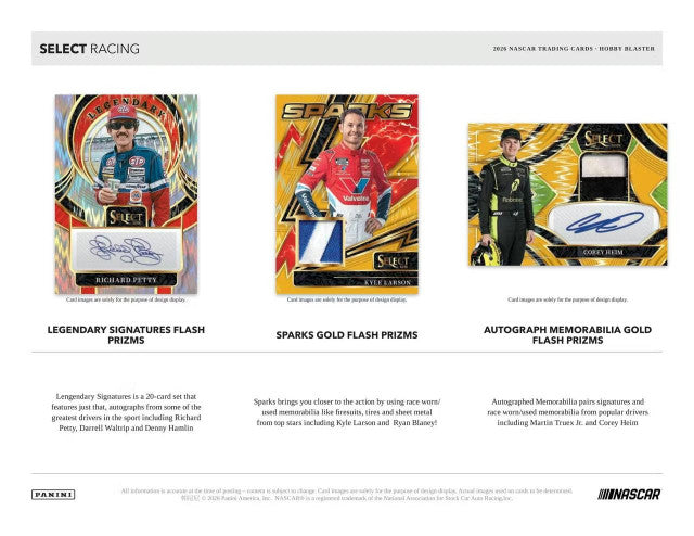 2026 Panini Select Racing Blaster Box – 20 Box Sealed Case
