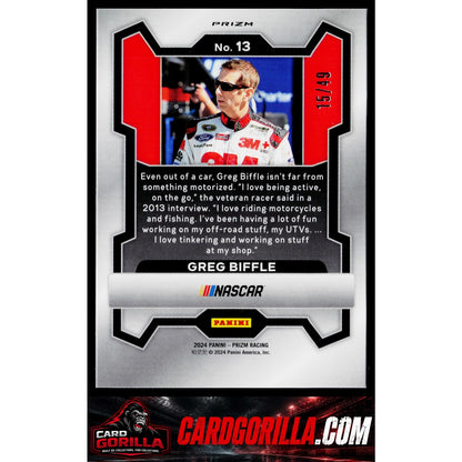 2024 Panini Prizm #13 Greg Biffle Carolina Blue #/49