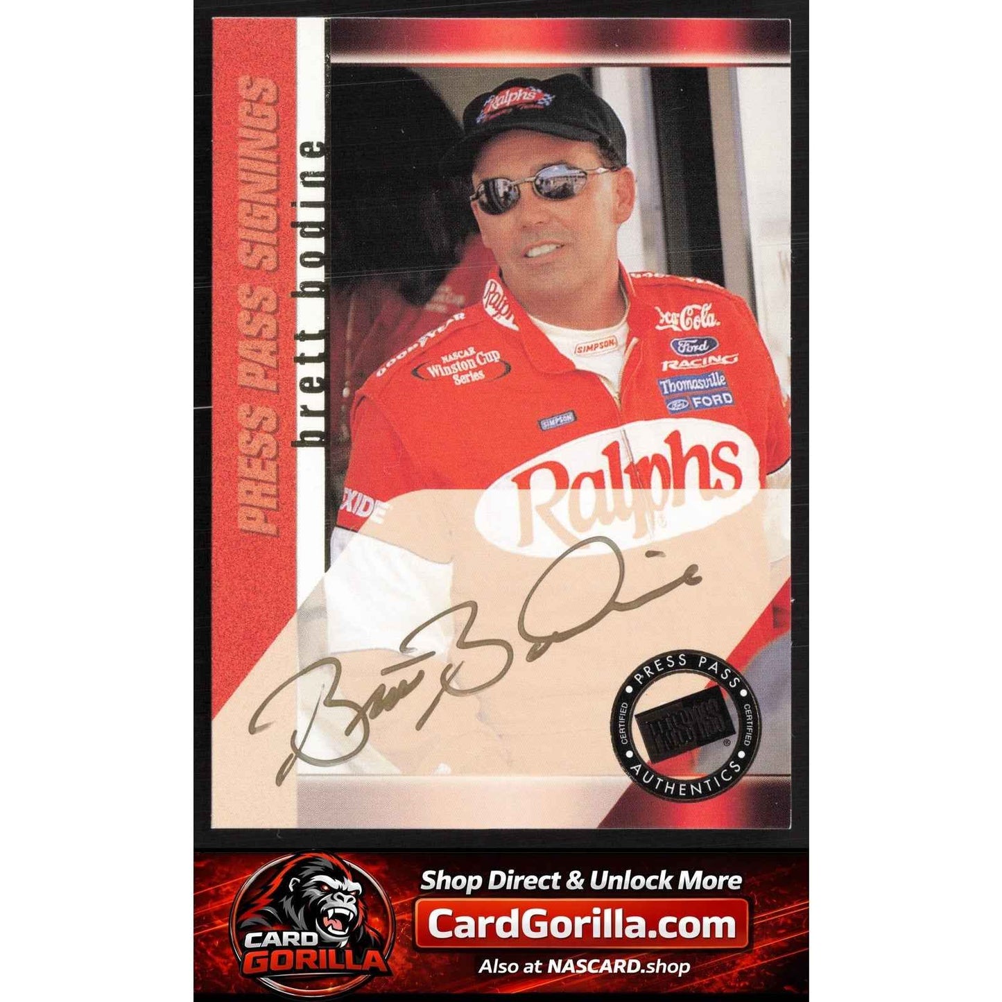 2000 Press Pass #NNO Brett Bodine Signings Gold #/100
