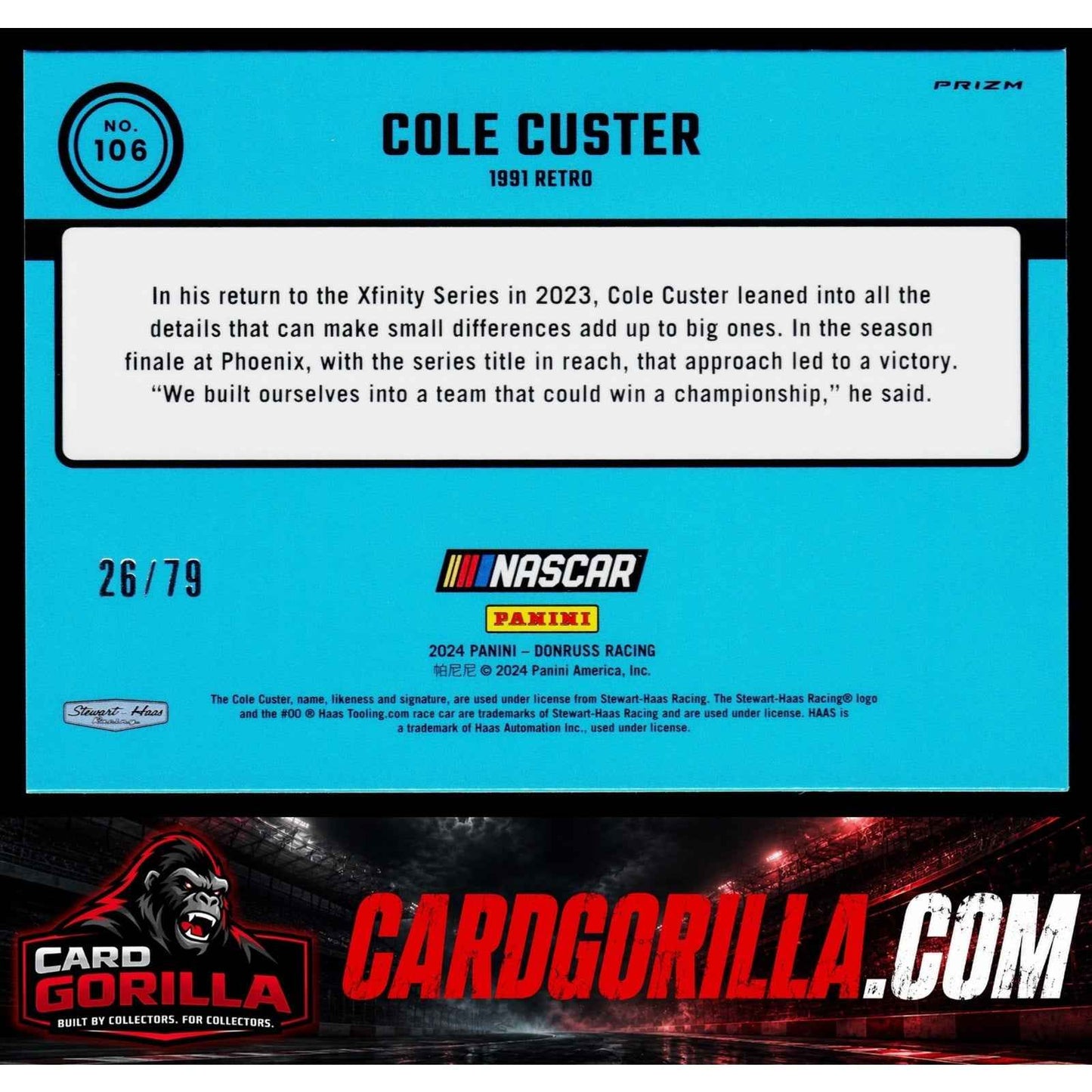 2024 Donruss #106 Cole Custer Optic Pink Velocity #/79