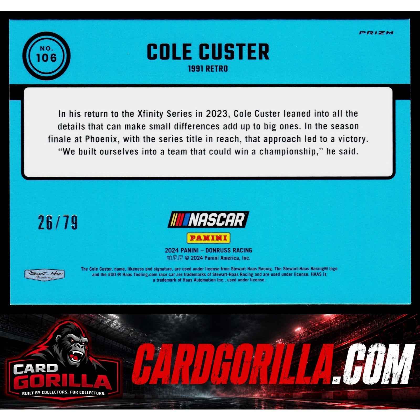 2024 Donruss #106 Cole Custer Optic Pink Velocity #/79