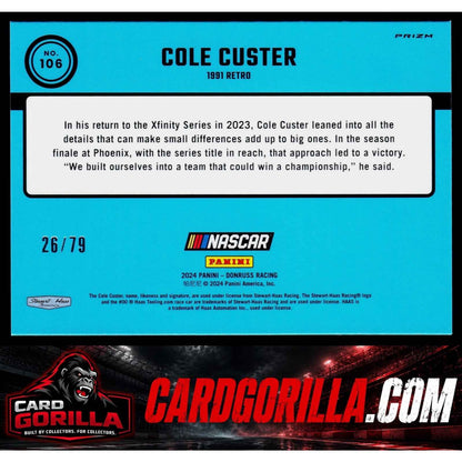 2024 Donruss #106 Cole Custer Optic Pink Velocity #/79