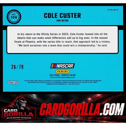 2024 Donruss #106 Cole Custer Optic Pink Velocity #/79