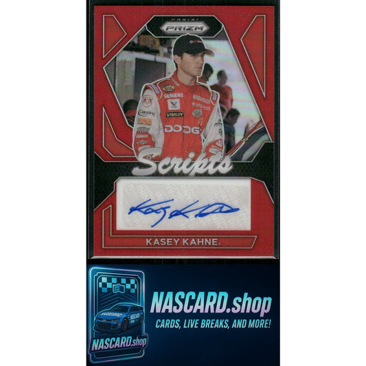 2024 Panini Prizm #S-KKE Kasey Kahne Scripts Red #/75