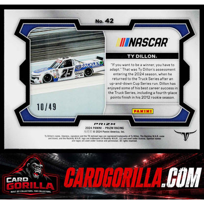 2024 Panini Prizm #42 Ty Dillon Carolina Blue #/49