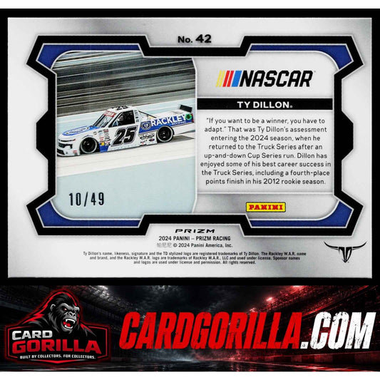 2024 Panini Prizm #42 Ty Dillon Carolina Blue #/49