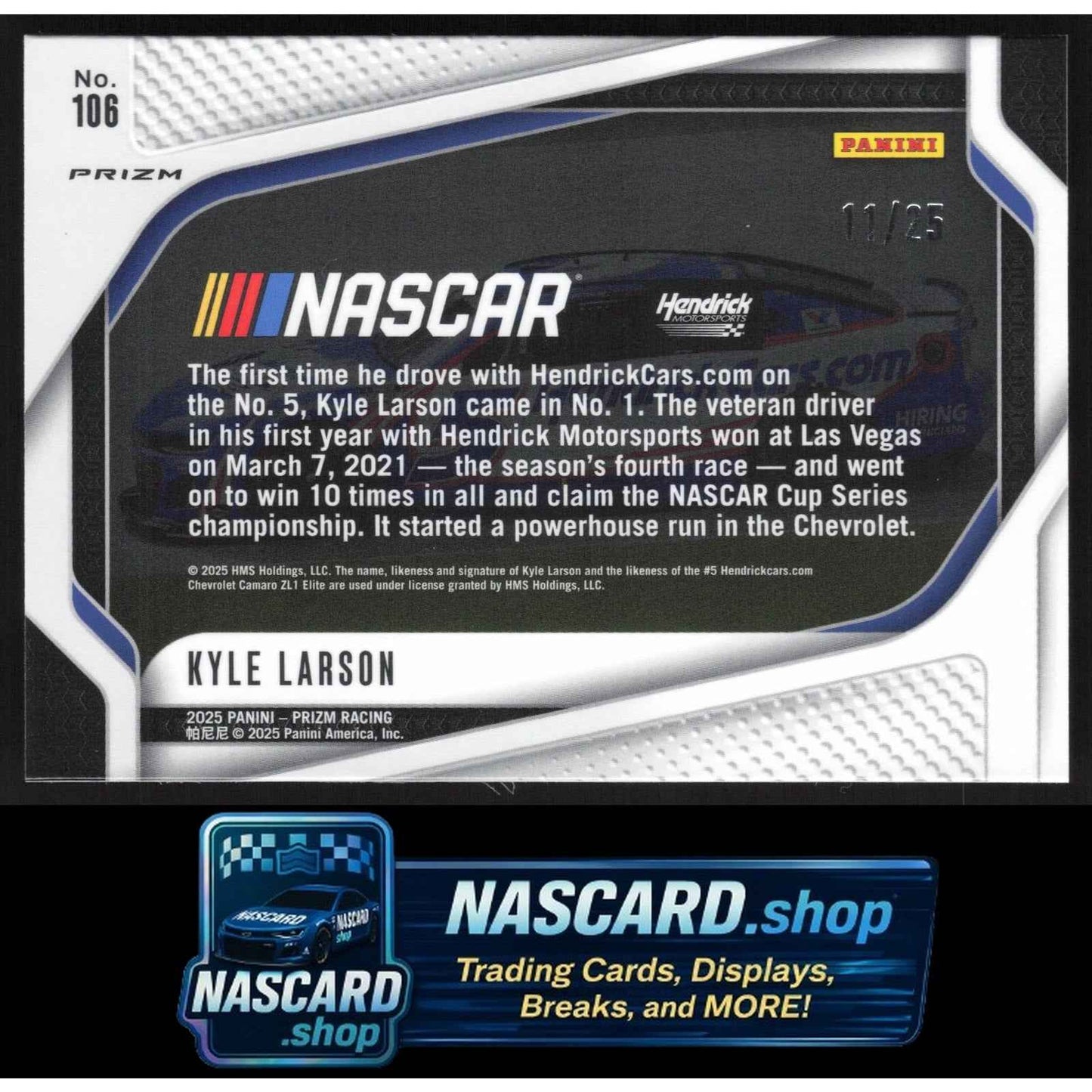 2025 Panini Prizm #106 Kyle Larson Mojo #/25