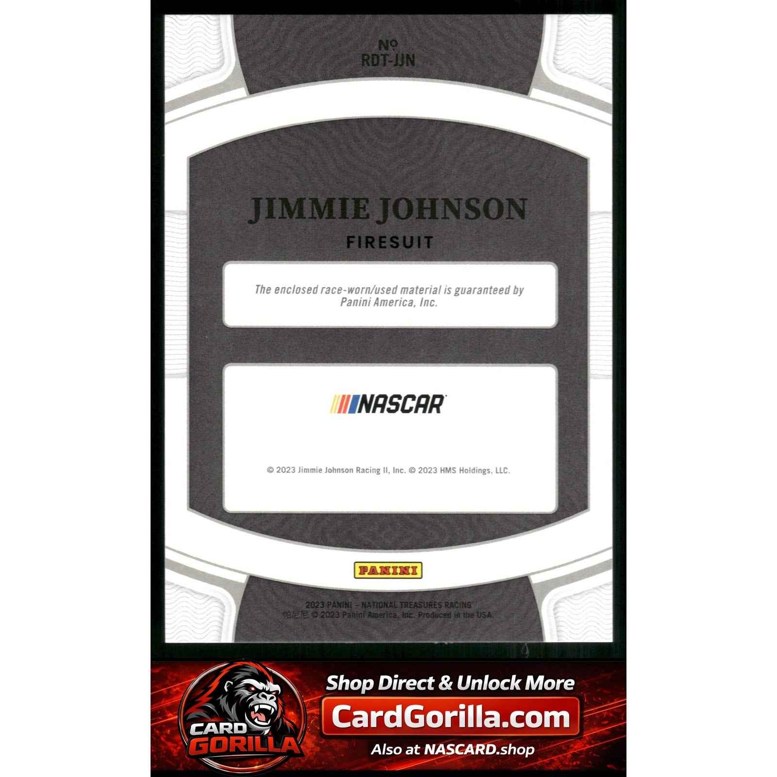 2023 National Treasures Jimmie Johnson Race Day Treasures Firesuits #/99
