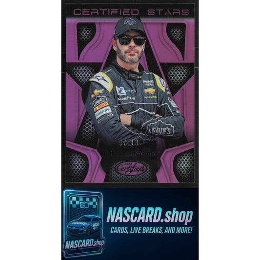 2018 Panini Certified #CS18 Jimmie Johnson Certified Stars Mirror Purple #/10