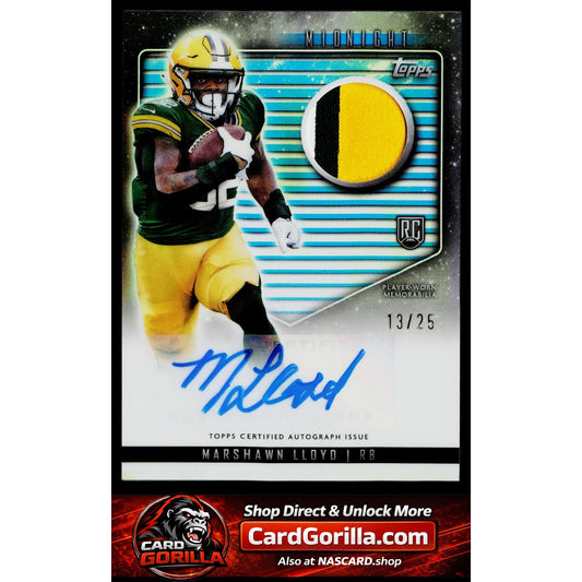 2024 Topps Midnight MarShawn Lloyd Rookie Jersey Autographs Moonrise #/25