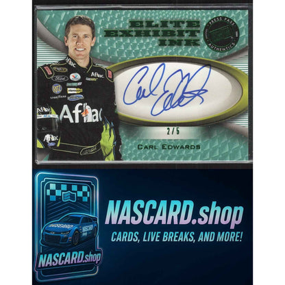 2009 Press Pass Showcase #NNO Carl Edwards Elite Exhibit Ink Green #/5