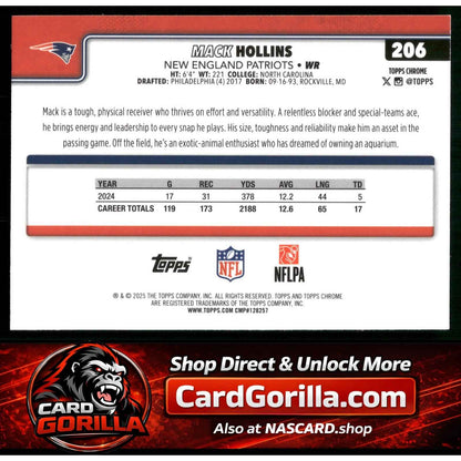 2025 Topps Chrome #206 Mack Hollins X-Fractor