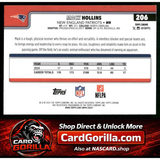 2025 Topps Chrome #206 Mack Hollins X-Fractor
