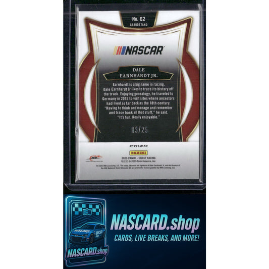 2025 Select Racing #62 Dale Earnhardt Jr. Grandstand Tie-Dye Prizms #03/25 - NASCARD.shop
