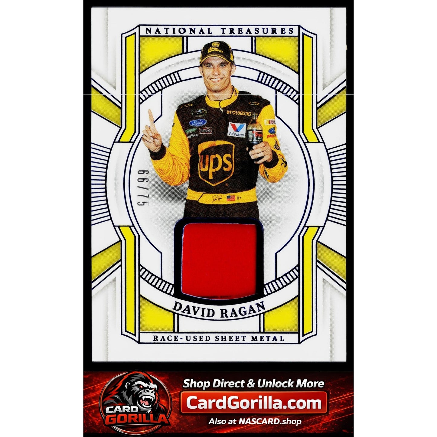 2025 Panini National Treasures David Ragan Race Used Sheet Metal Blue #/75
