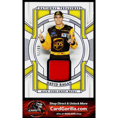 2025 Panini National Treasures David Ragan Race Used Sheet Metal Blue #/75