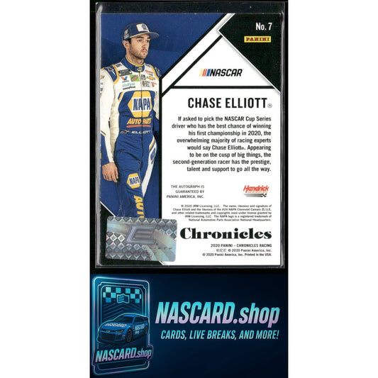 2020 Panini Chronicles #7 Chase Elliott Chronicles Autographs #/15