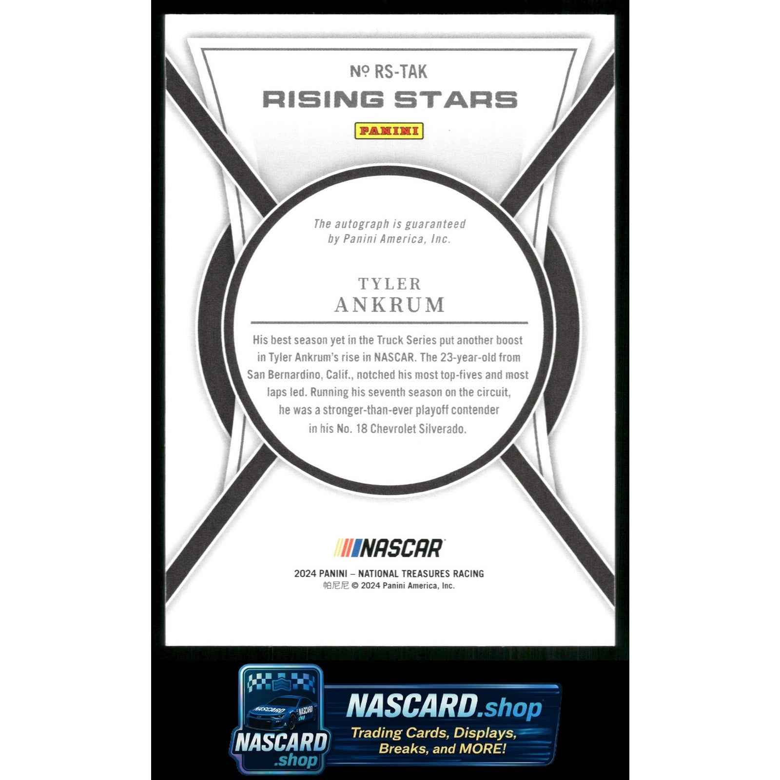 2024 Panini National Treasures #RS-TAK Tyler Ankrum Rising Stars #/99