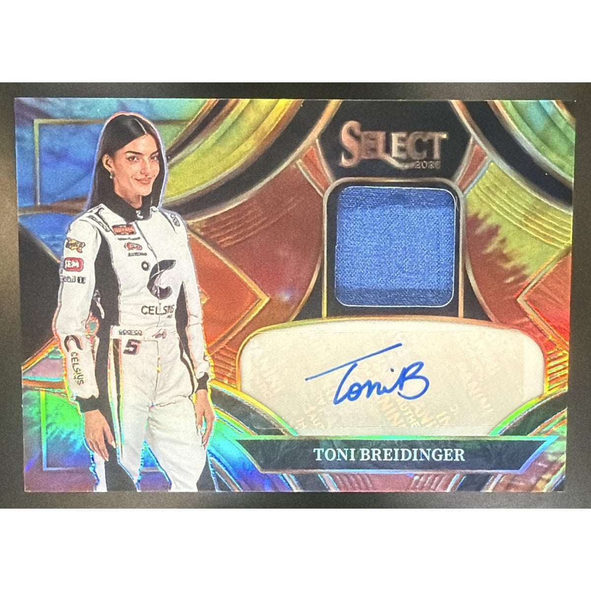 2026 Panini Select NASCAR Toni Breidinger Auto Memorabilia Tie-Dye Prizms /25