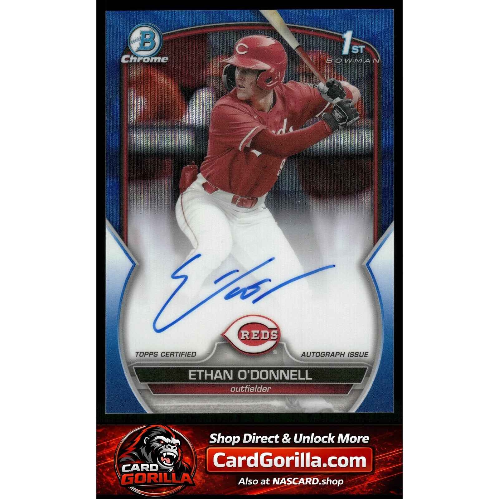 2023 Bowman Draft Ethan O'Donnell Chrome Prospect Autographs Blue Refractor /150