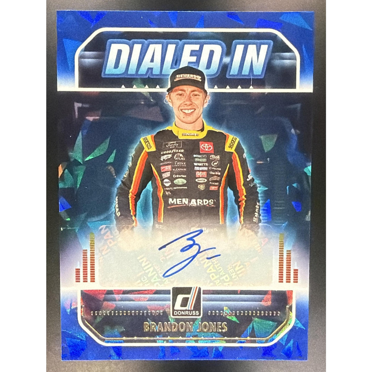 2026 Panini Donruss NASCAR Racing Brandon Jones #8 Dialed In Auto Blue Ice