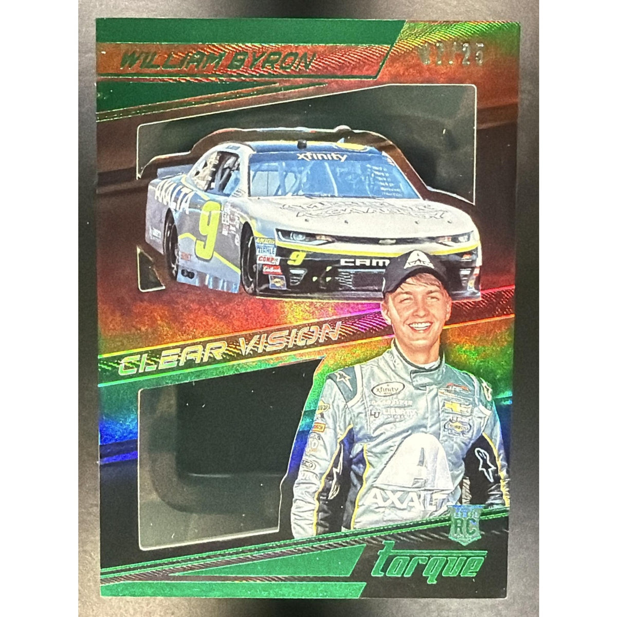 2017 Panini Torque William Byron #48 Clear Vision Green /25 RC