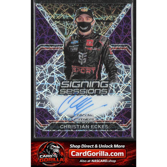 2021 Panini Prizm #S-CE Christian Eckes Signing Sessions Purple Velocity #/99