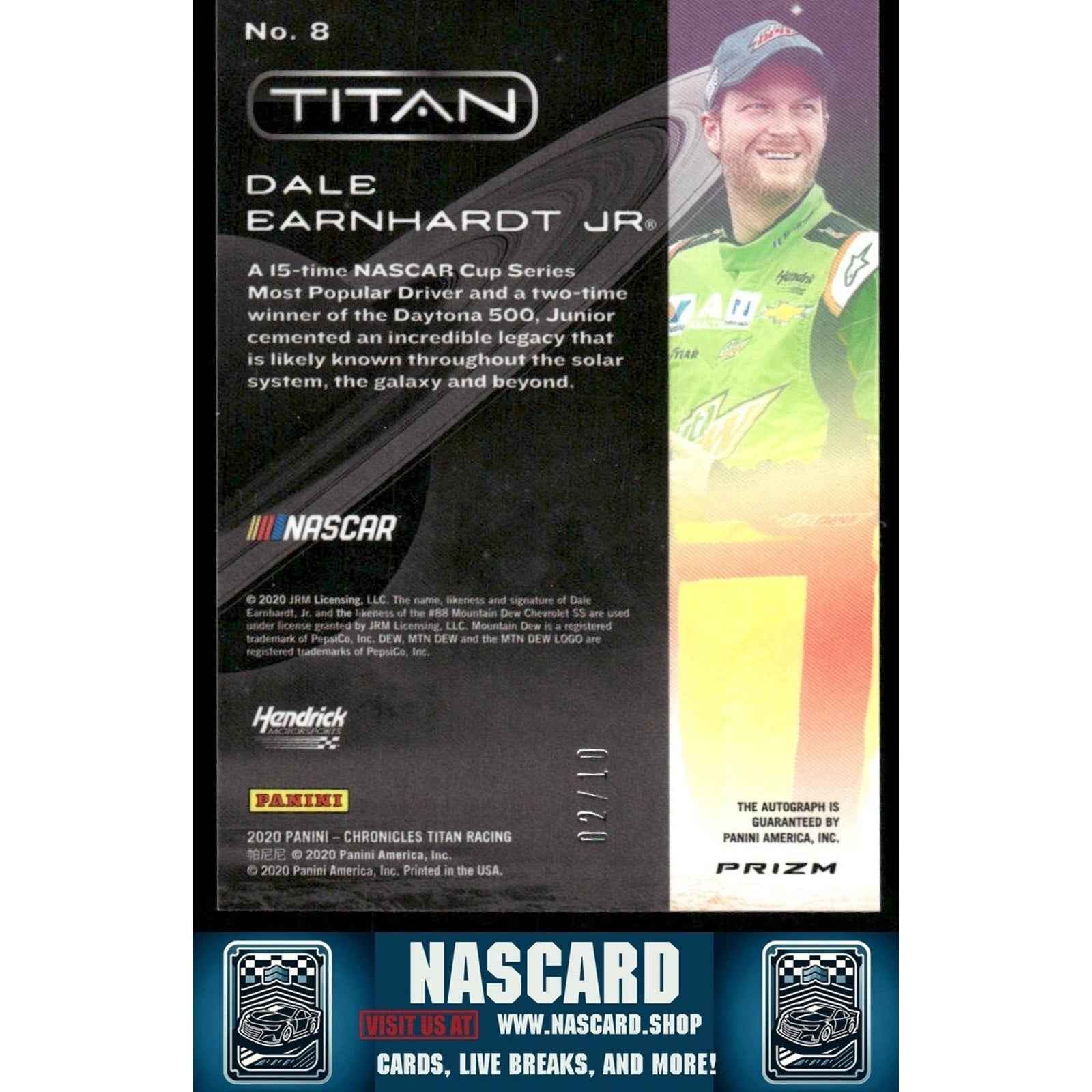 2020 Panini Chronicles - Titan Dale Earnhardt Jr. #8 Gold Prizm /10 - NASCARD.shop