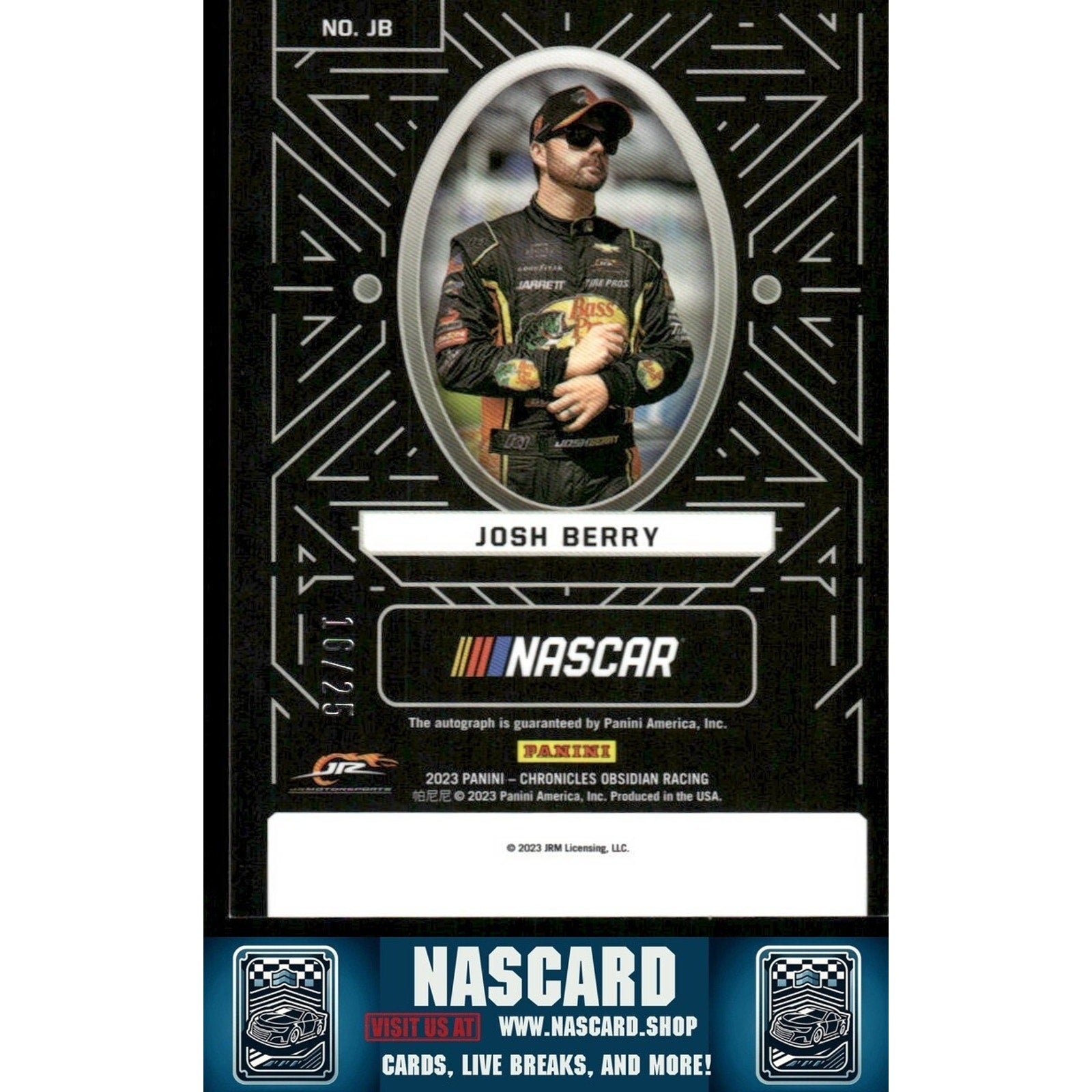 2023 Panini Chronicles - Obsidian Signatures Electric Etch Pink Josh Berry /25 - NASCARD.shop