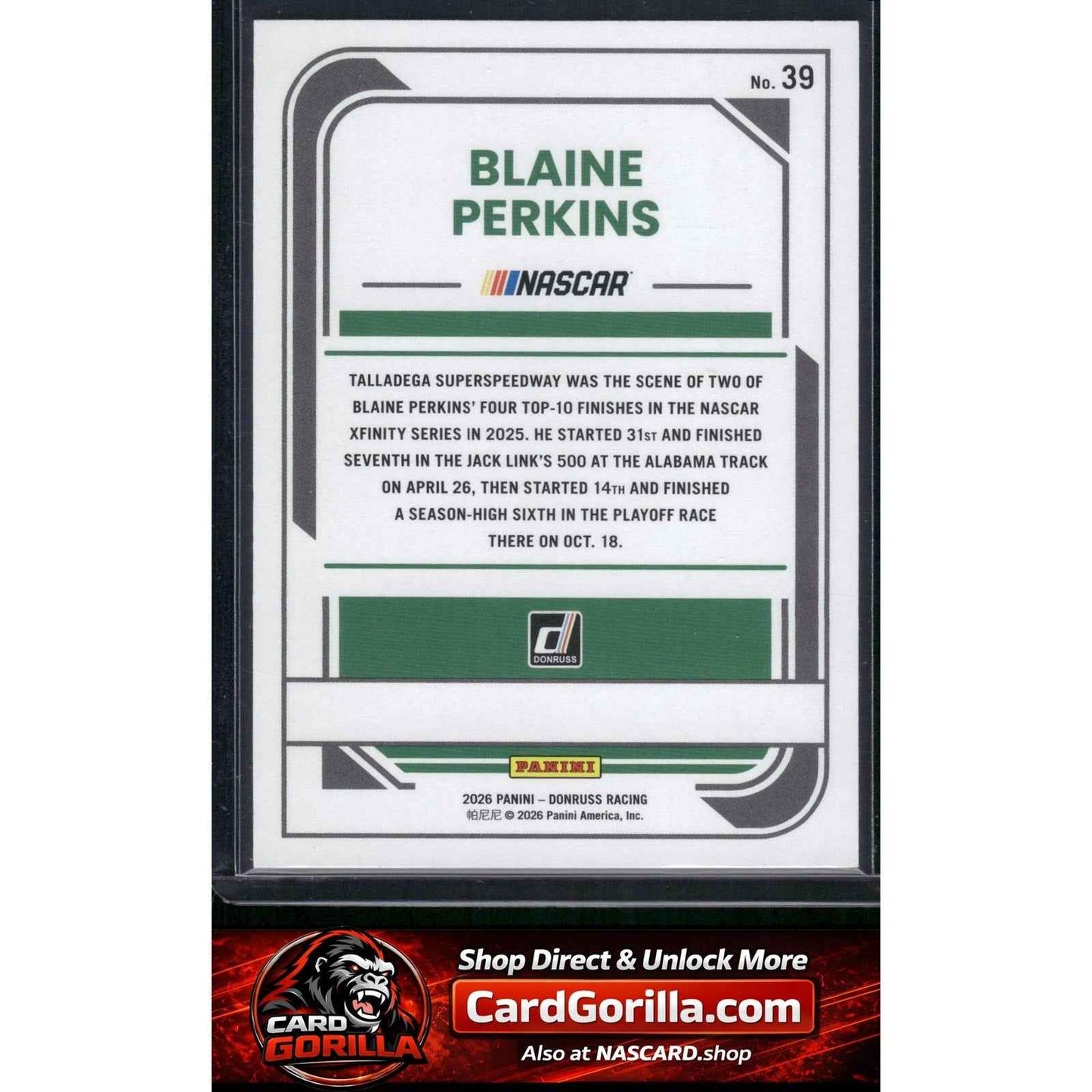 2026 Donruss #39 Blaine Perkins Numbers #/31