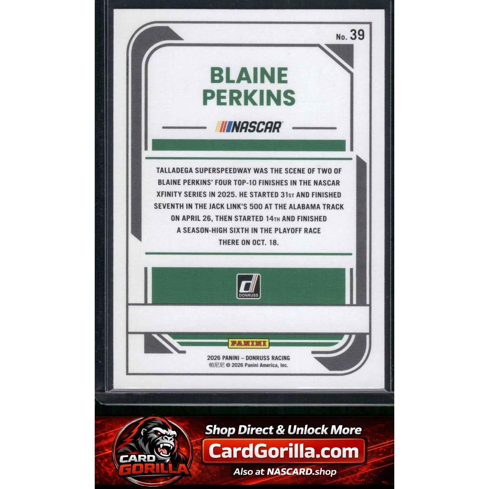 2026 Donruss #39 Blaine Perkins Numbers #/31