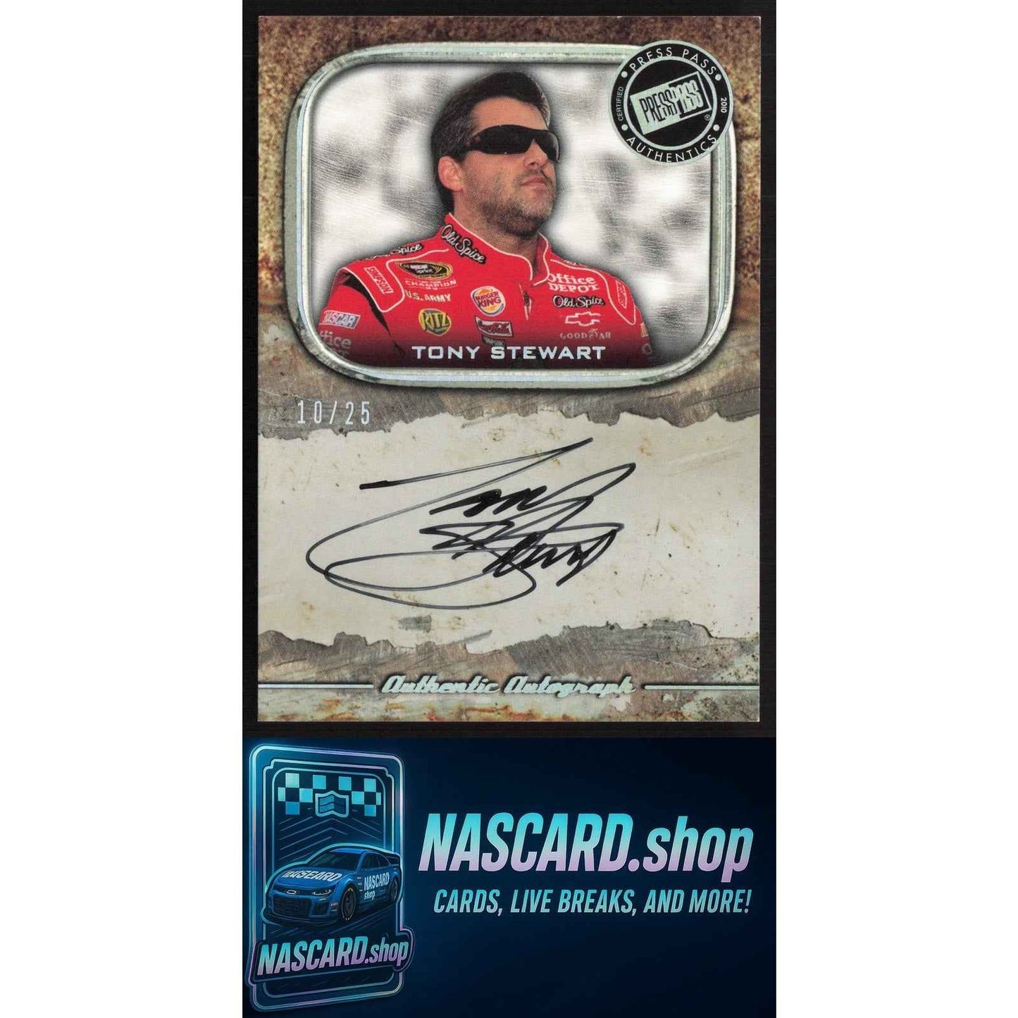 2010 Press Pass Legends #NNO Tony Stewart Autographs Holofoil #/25