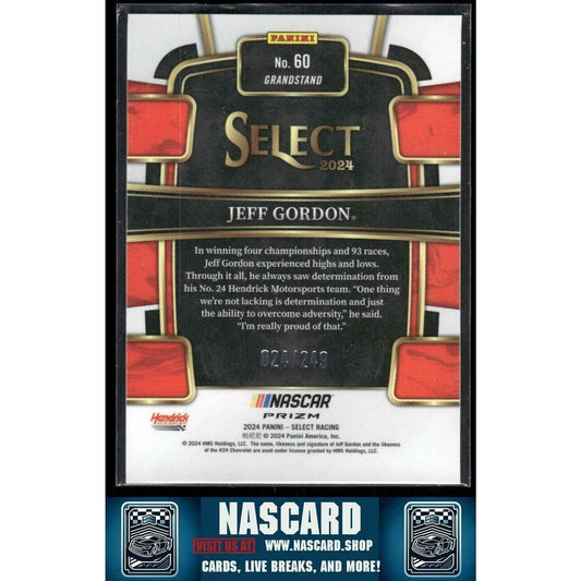 2024 Panini Select Grandstand Red and Blue Prizm Jeff Gordon #60 024/249 - NASCARD.shop
