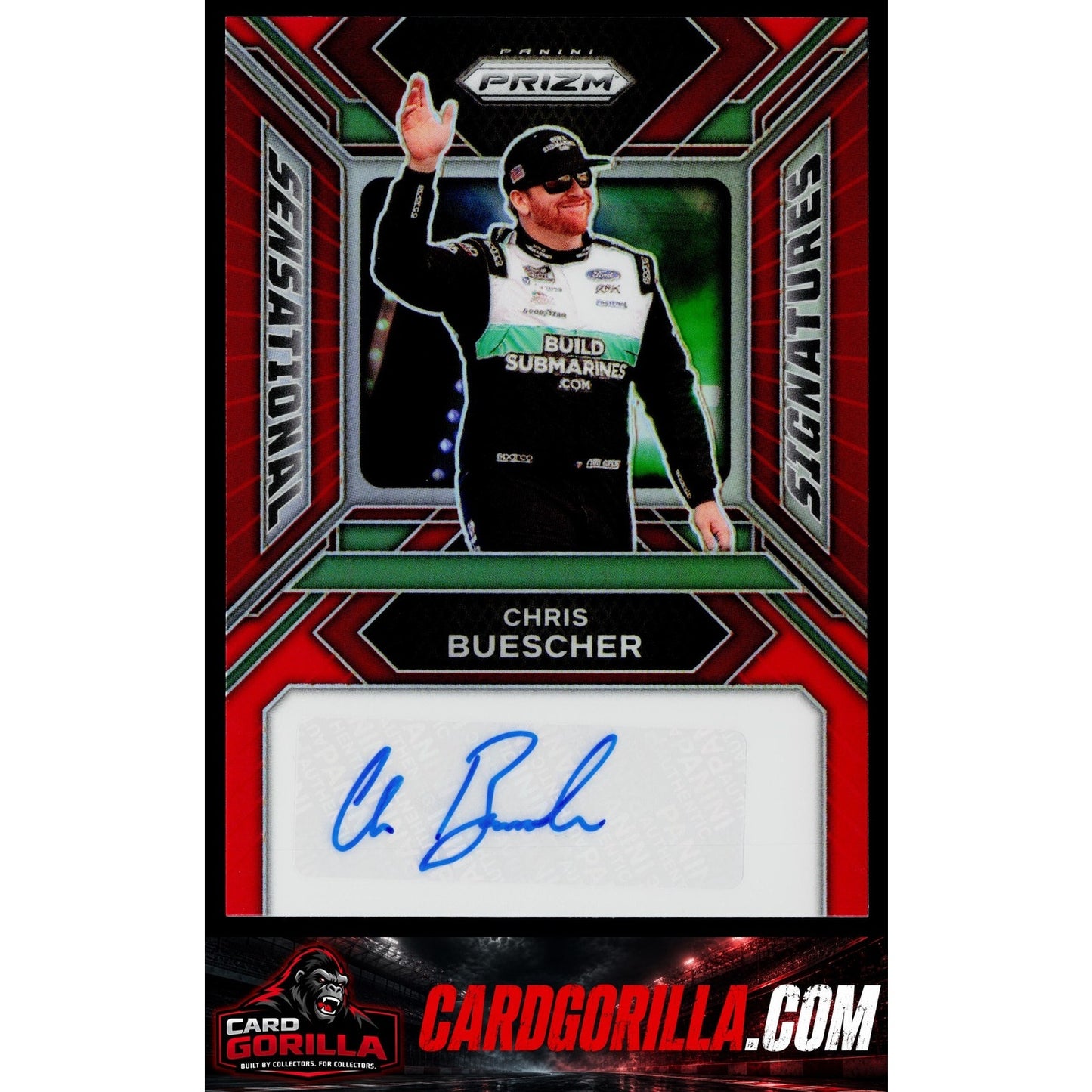 2024 Panini Prizm #SS-CBR Chris Buescher Sensational Signatures Red #/99