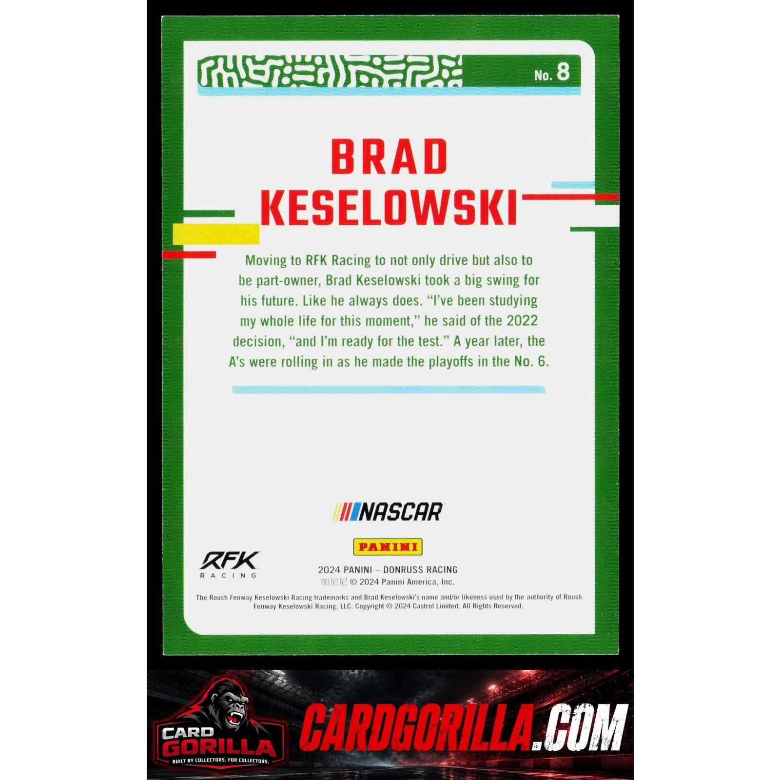2024 Donruss #8 Brad Keselowski Purple #/99