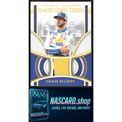2024 Panini National Treasures Chase Elliott Race Used Tires Holo Gold #/10
