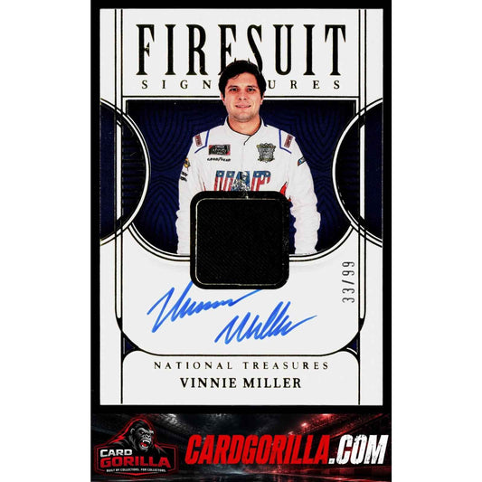 2023 Panini National Treasures #FS-VML Vinnie Miller Firesuit Signatures #/99