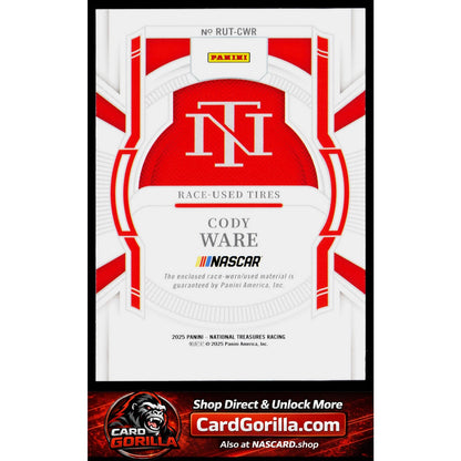 2025 Panini National Treasures #RUT-CWR Cody Ware Race Used Tires #/99