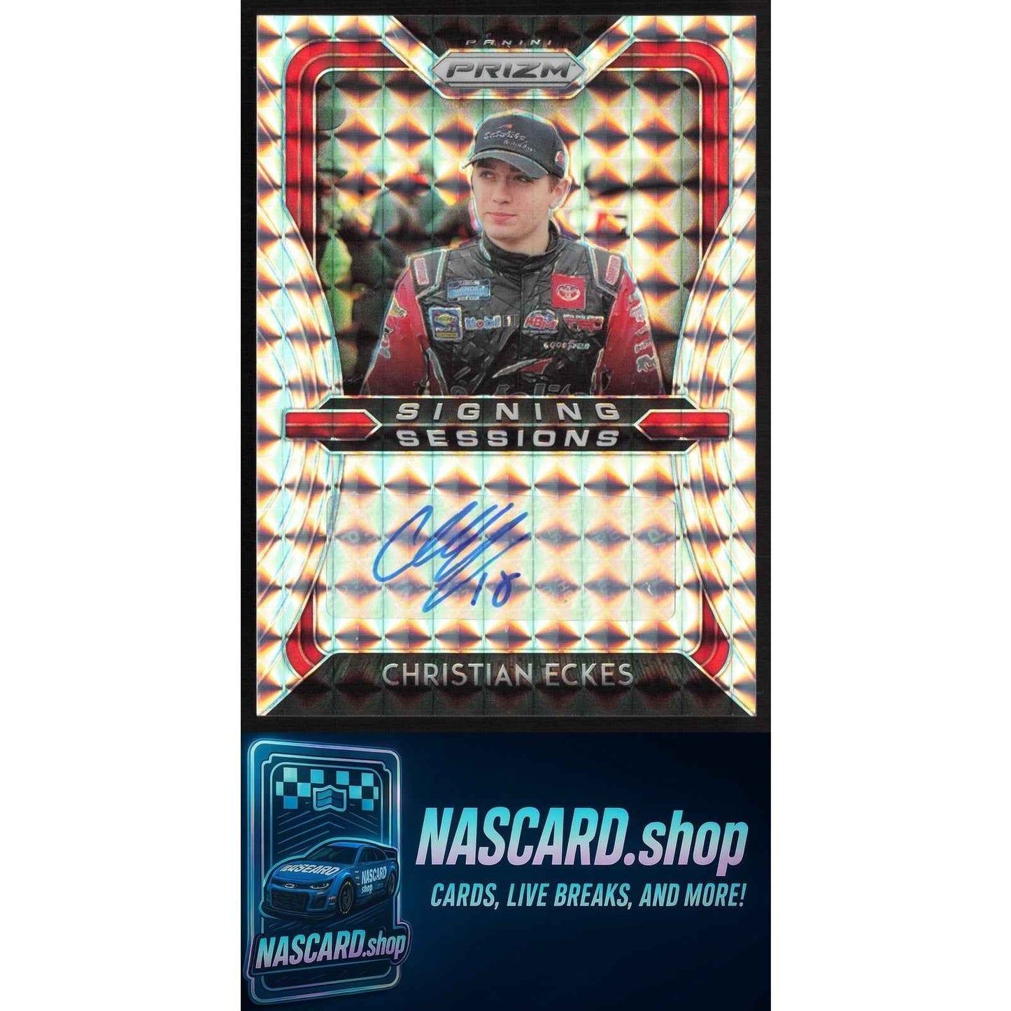 2020 Panini Prizm #SS-CE Christian Eckes Signing Sessions Silver Mosaic #/99