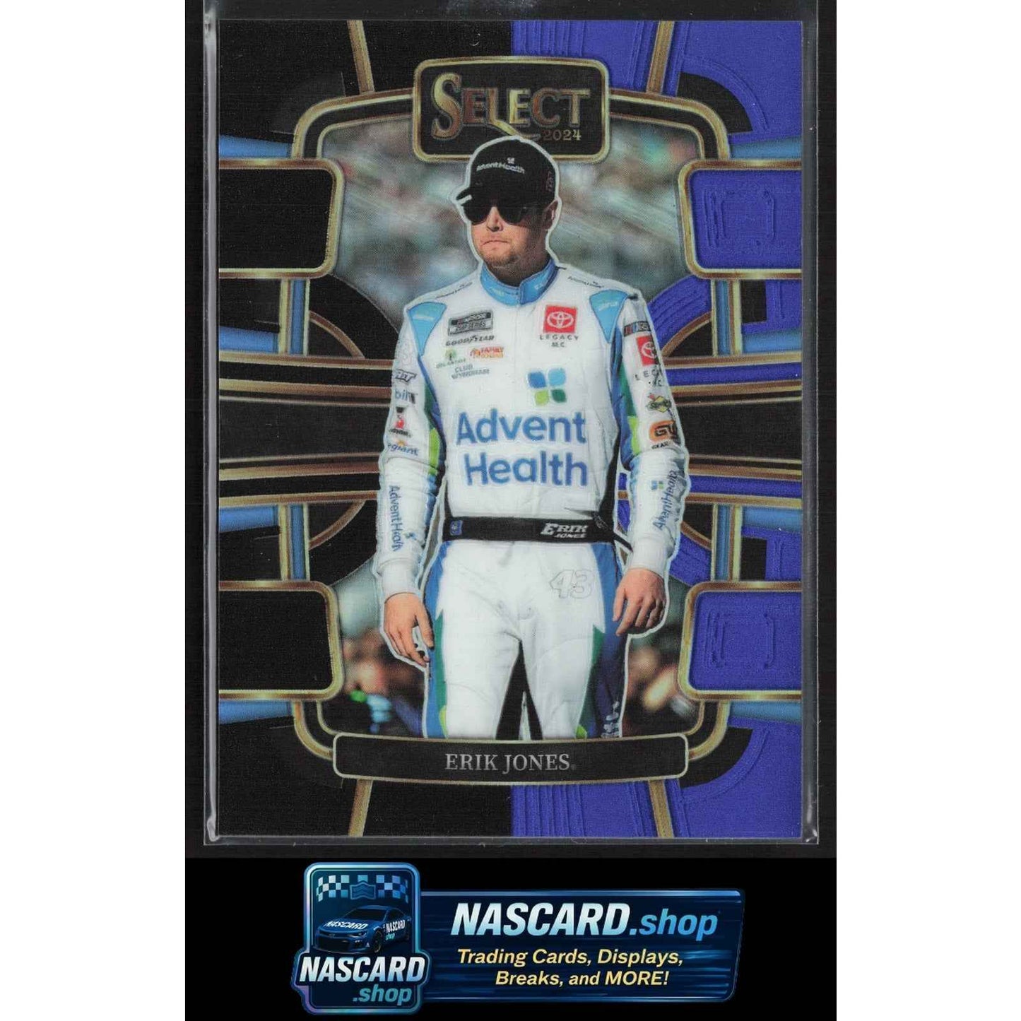 2024 Panini Select #96 Erik Jones Black and Blue Prizms #/49