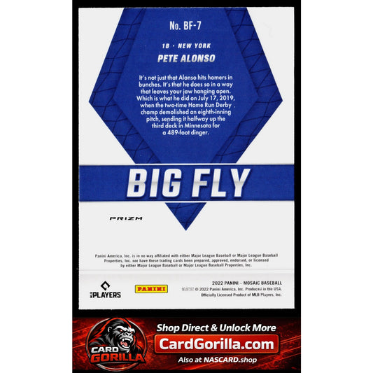 2022 Panini Mosaic #BF-7 Pete Alonso Big Fly Reactive Blue Mosaic #/99