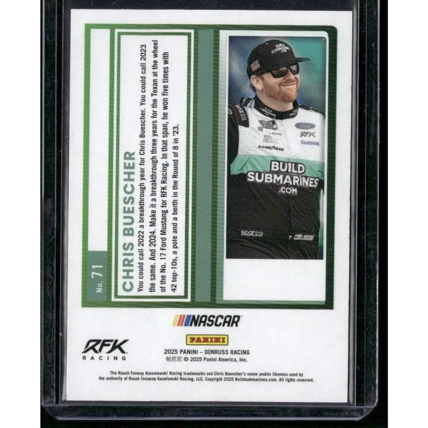 2025 Donruss #71 Chris Buescher Gold #/10