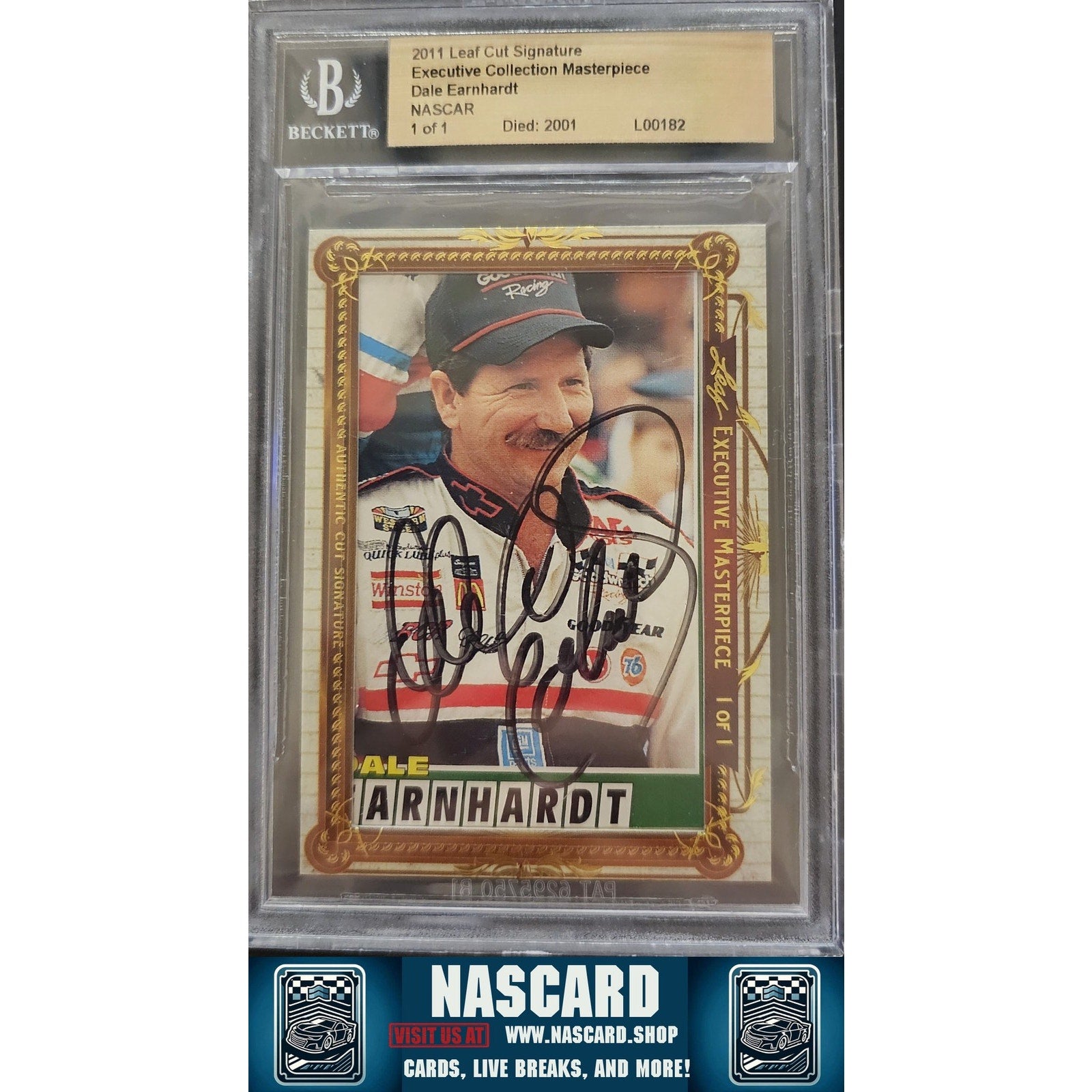 2011 Leaf Cut Signature Executive Collection Masterpiece Dale Earnhardt Sr. #1/1 - NASCARD.shop