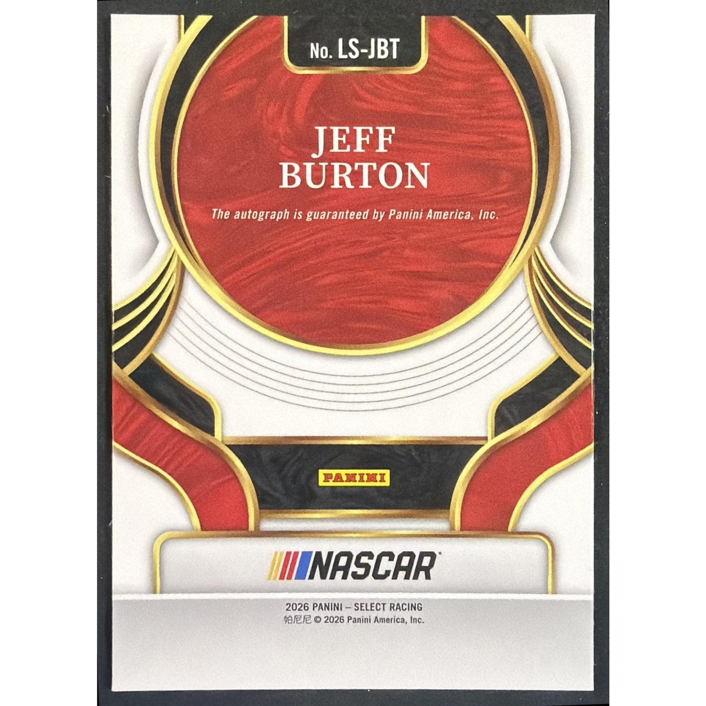 2026 Panini Select NASCAR Jeff Burton #17 Signatures Auto