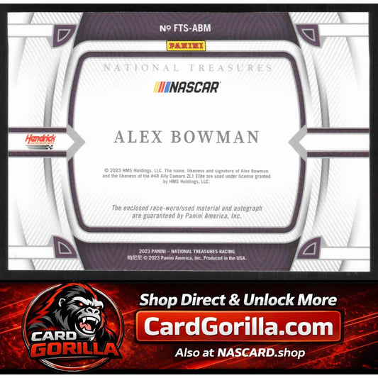 2023 Panini National Treasures Alex Bowman Firesuit Treasures Signatures #/99