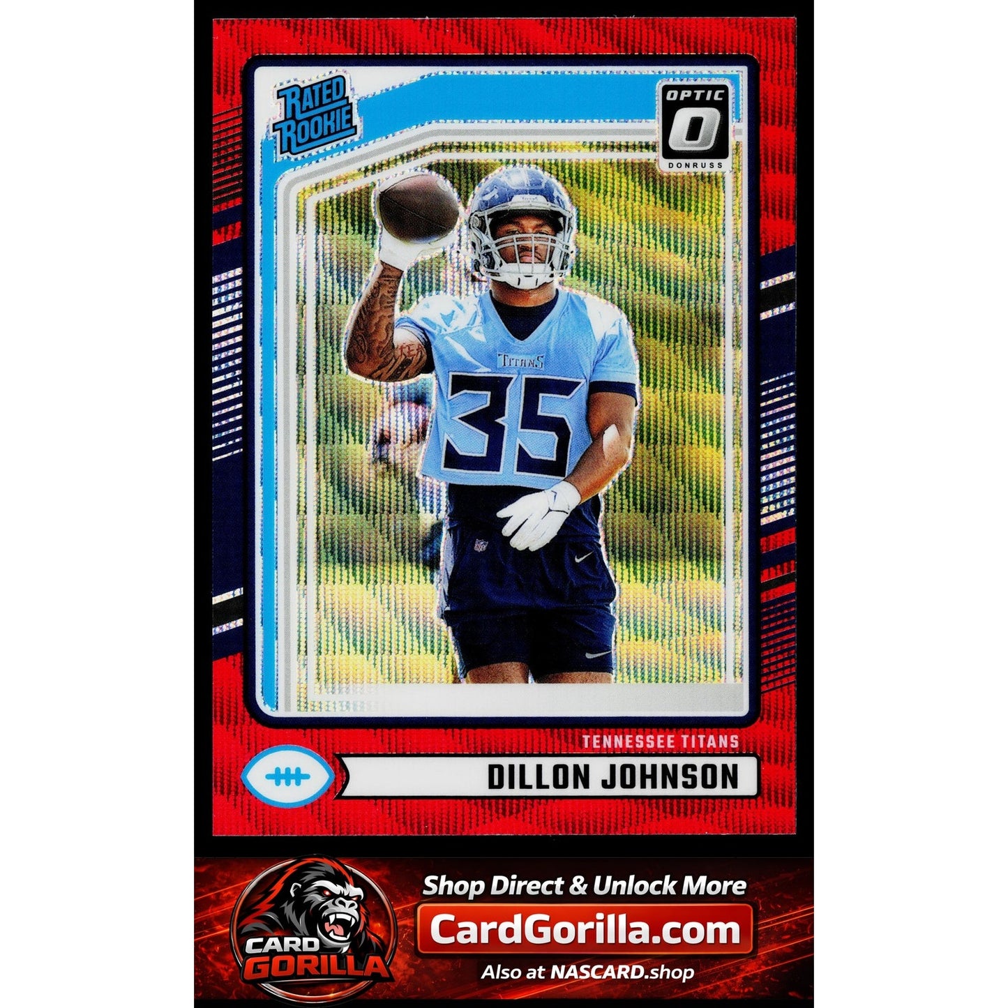 2024 Donruss #399 Dillon Johnson Optic Rated Rookies Preview Red Wave